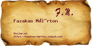 Fazakas Márton névjegykártya