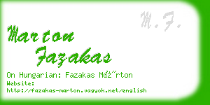 marton fazakas business card